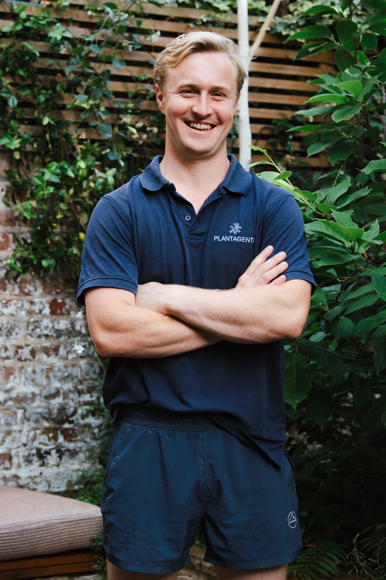 Alexander van Hoogstraten, founder of Plantagenta, in a completed walled garden